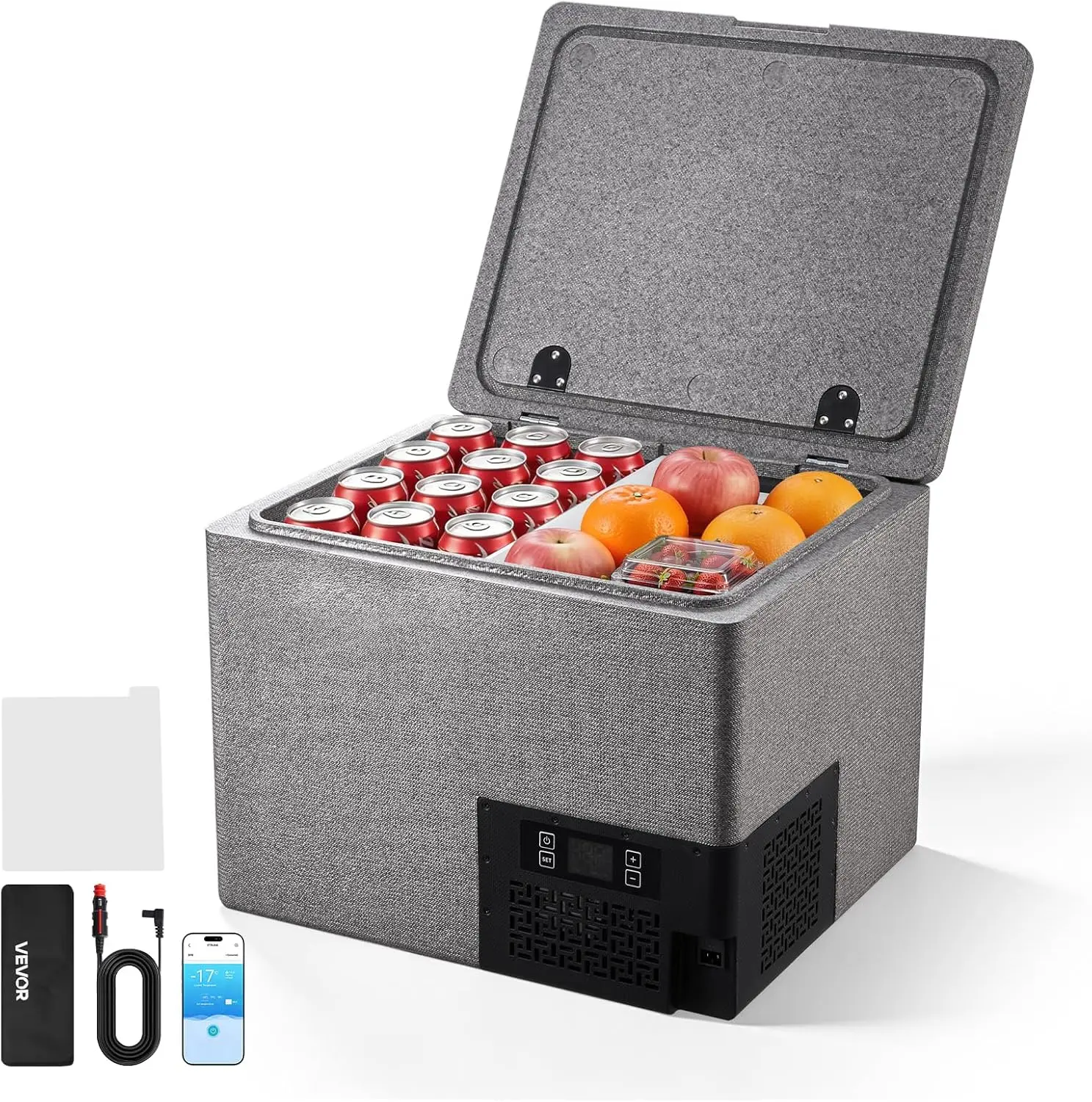 

12 Volt Refrigerator, 42.3 QT/ 40L Car Fridge, Portable Ultra-Light EPP Freezer, APP Control Electric Compressor, 12V/24V DC, 14