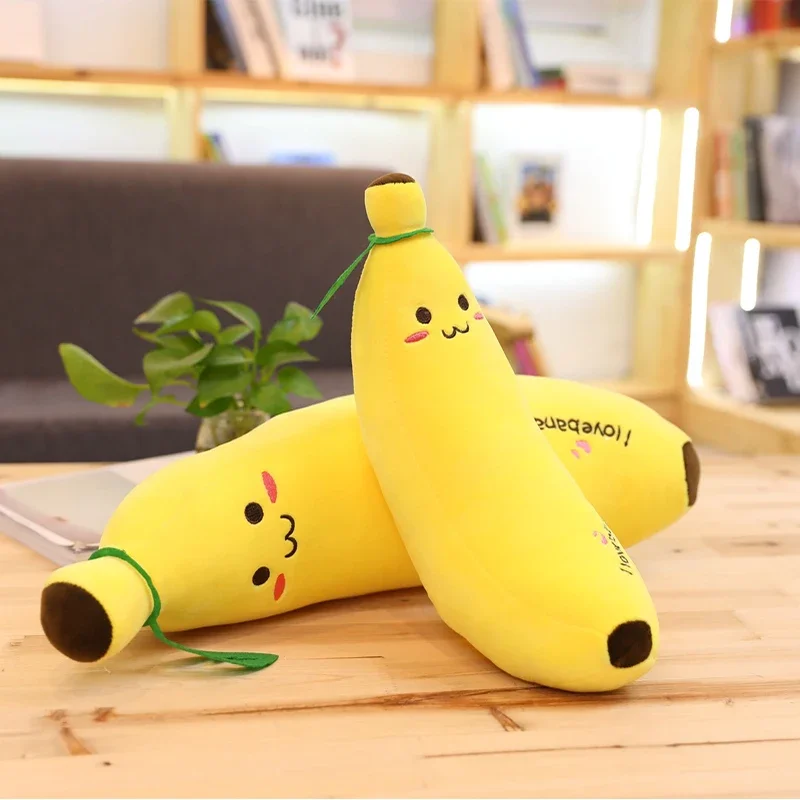 35-80cm Giant Soft Cartoon Smile Banana Plush Toys Stuffed Fruit Cushion Pillow Creative Girls Valentine's Gift Plush Toy Doll