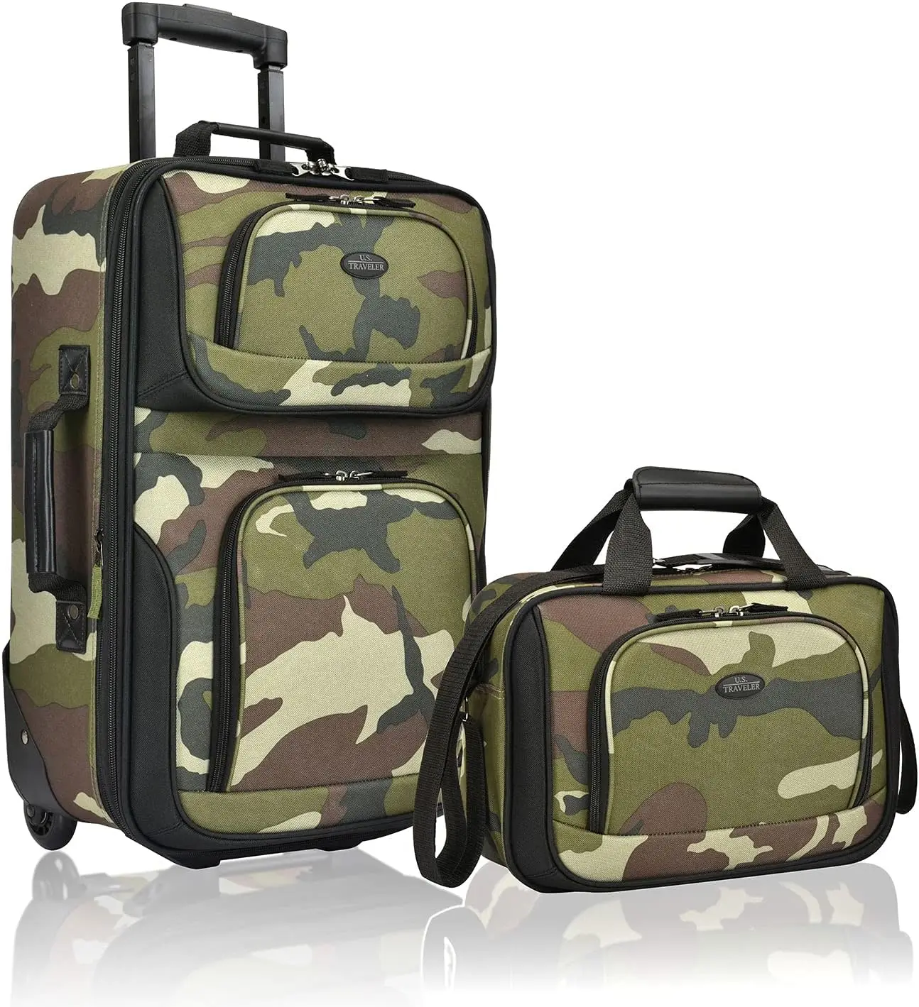 

Lightweight Softside Carry-on Luggage Set, 2-Wheel, Camouflage, Expandable