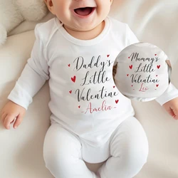 Personalised Daddy's / Mummy's Little Valentine Baby Sleepsuit Baby Valentine's Babygrow First Valentines Day Outfit