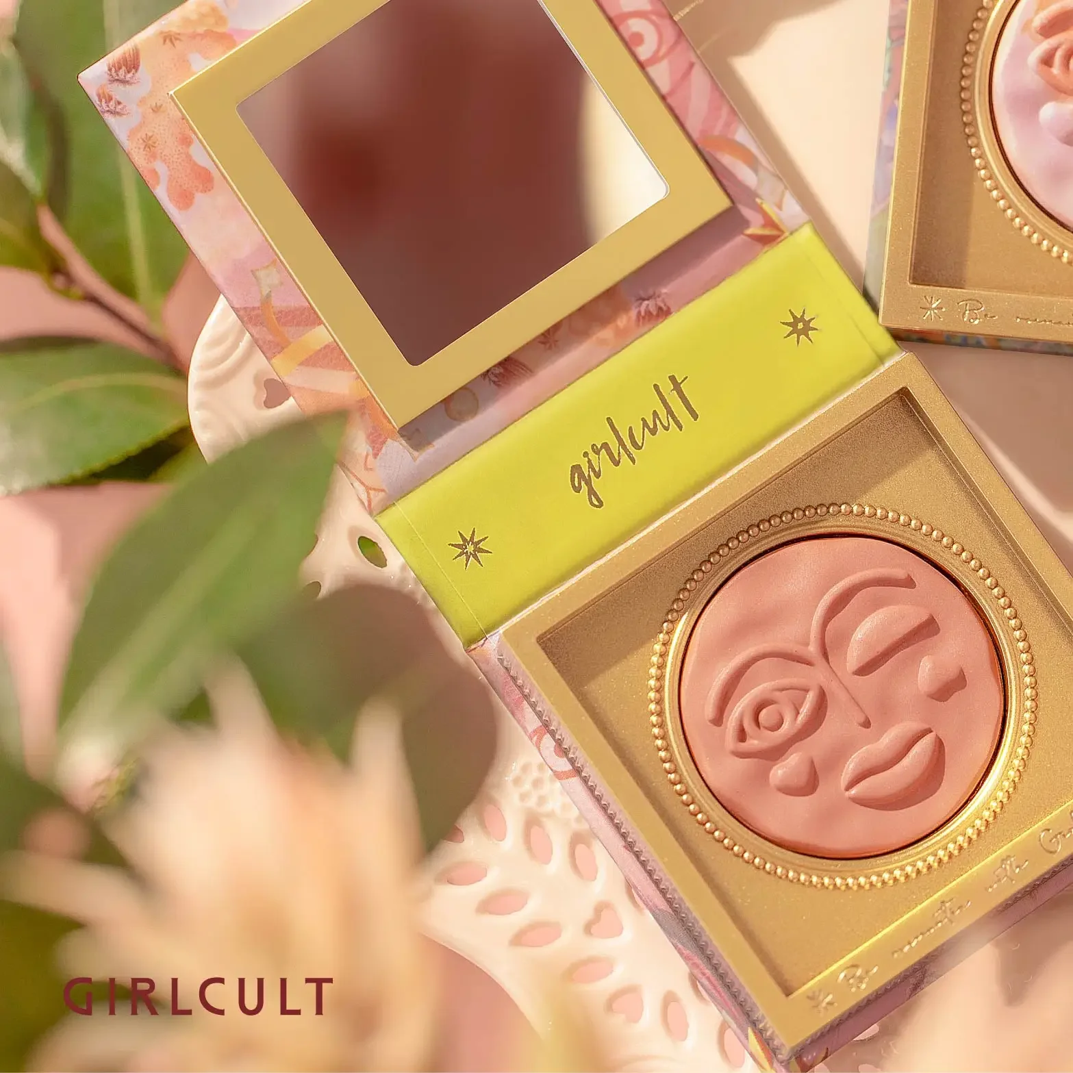 Girlcult อารมณ์ Blush Highlighter Matte Fine Shimmer Blusher Face แต่งหน้าน่ารักเกาหลี Cheek Pressed Powder