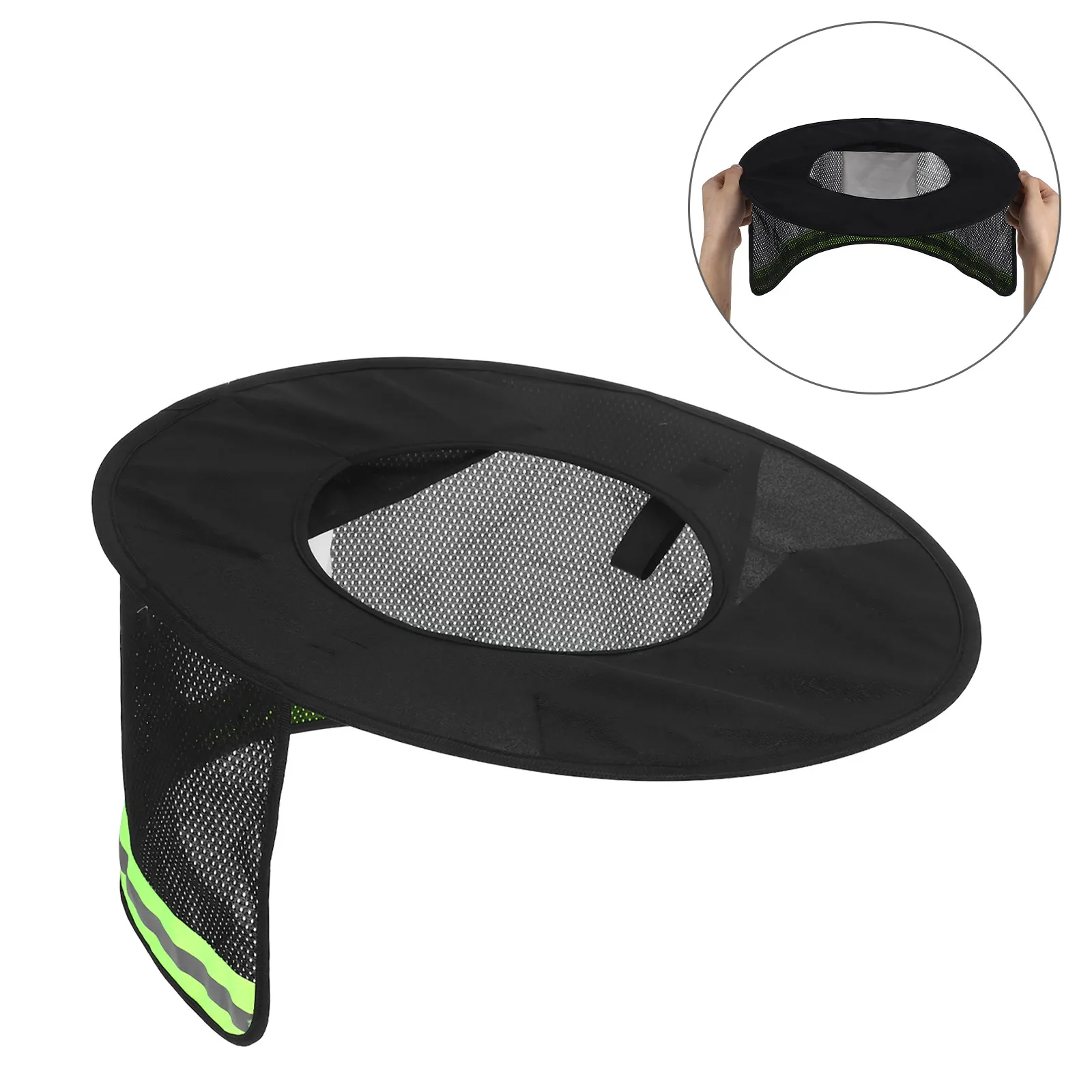 

Full Brim Hard Hat Sun Visor with Neck Shield Breathable Mesh Design Reflective Strips for Outdoor Construction Workers High