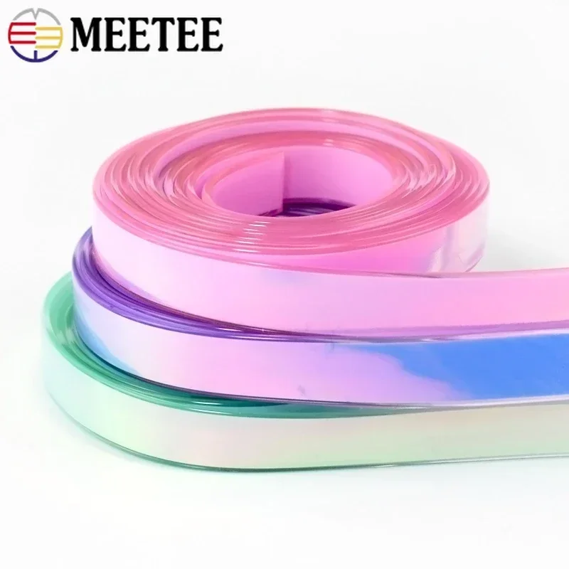 2-5M Meetee 12mm Shiny Silicone Rope Leather Ribbon Cord Keychain Bags Strap Handmade PVC Lanyard Decoration Crafts Accessories