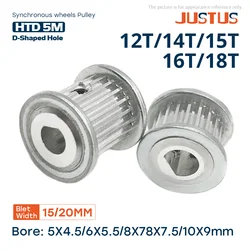12T/14T/15T/16T/18 Teeth HTD 5M Timing Pulley AF Type D-hole 5x4.5mm~10x9mm Synchronous Wheel Drive 16/21mm Bandwidth Pitch 5mm