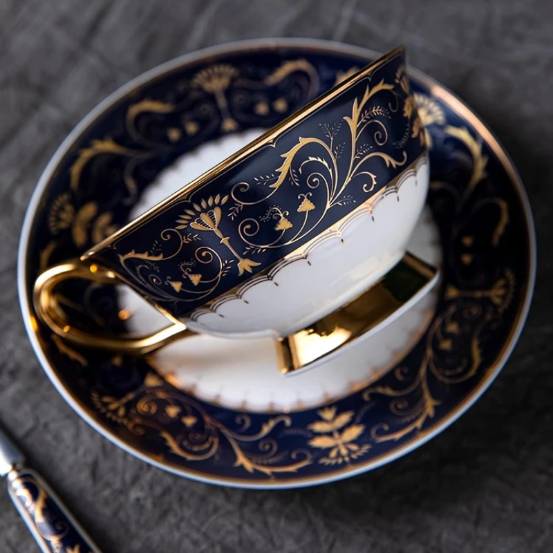 

High-Value Retro Bone China European Style Coffee Cup Set Ceramic Cup and Saucer High-End Exquisite Afternoon Tea Set Tea Cup
