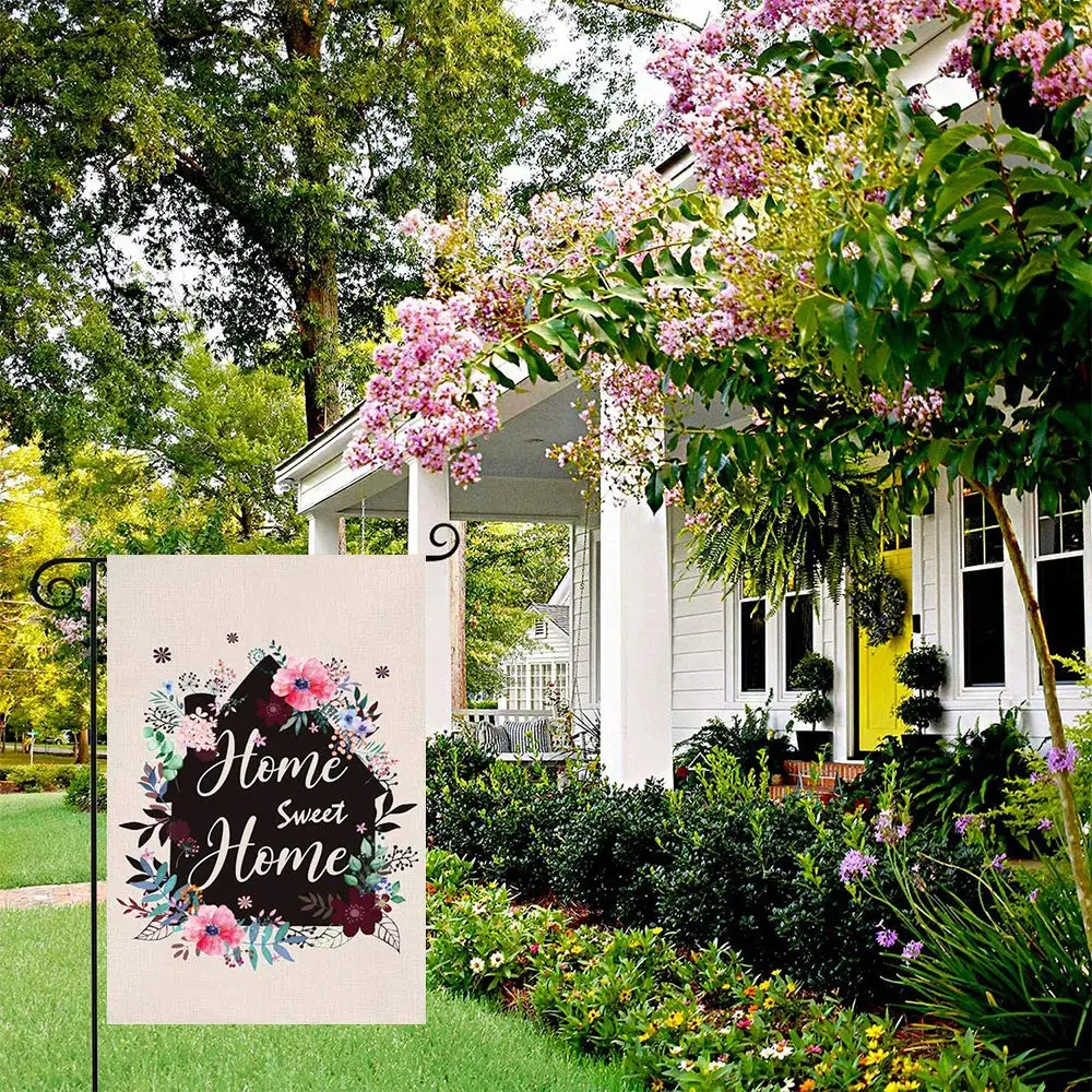 

Gerame Summer Garden Flag, Home Sweet Home Garden Flag Double Sided, Spring and Summer Garden Flag for Yard Outside Decoration B