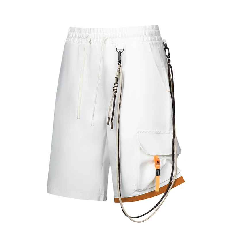 

Мужские шорты с цветовыми вставками, модные свободные комбинезоны, универсальные повседневные брюки, прямые брюки-пятиштучки