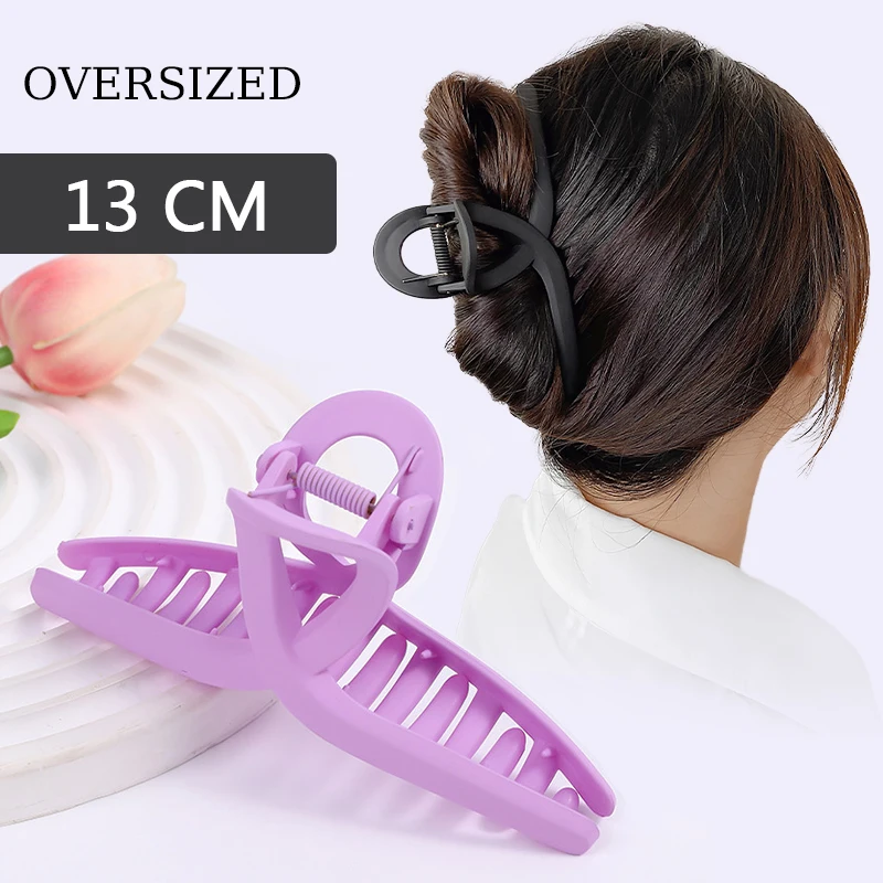 Fashionable and simple 13CM large spray-painted matte ladies hairpin shark clip headdress hair accessories