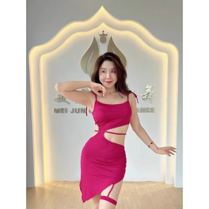 Customized Belly Dance Costumes Practice Dress New Dress Strap Sexy Eastern Dance Dress Short Skirt Slimming Clothing