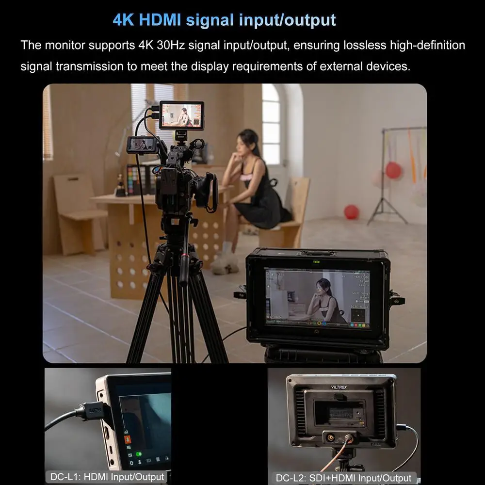 Viltrox DC-L1 7 Inch 600nit 4K 60Hz HD Input/Output Monitor For Photography Vlogging Filmmaking TV Creating Touch Screen Monitor