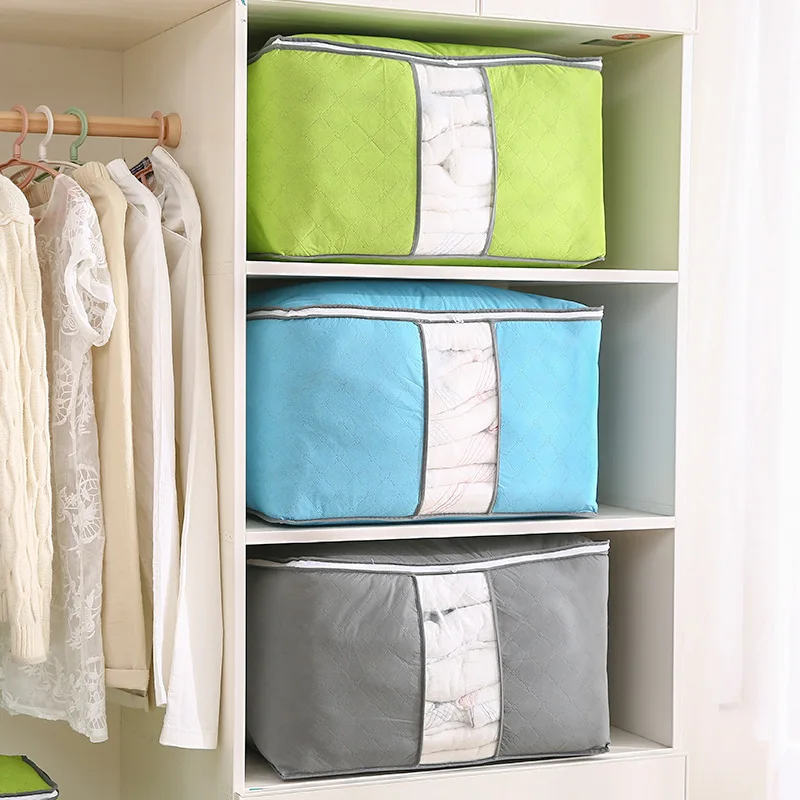 

Large Capacity Clothes Storage Bag Organizer with Reinforced Handle Suitable for Blankets Bedding Foldable Moving Organising Bag
