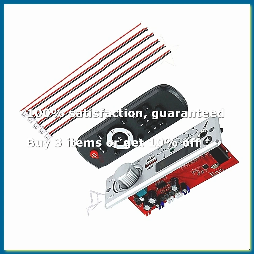 Bluetooth MP3 WAV Decoder Board 80W Amplifier Handsfree Car Audio Microphone USB TF FM Radio Mp3 Player Speaker DC 12V-A62I