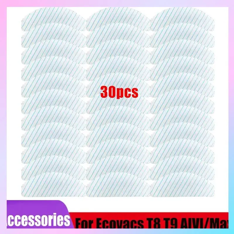 

N85R-30Pcs Disposable Strong Rag Mop Cloths Pads For Ecovacs Deebot OZMO T8 AIVI T8 Max T9 AIVI AIVI+ Vacuum Cleaner Parts