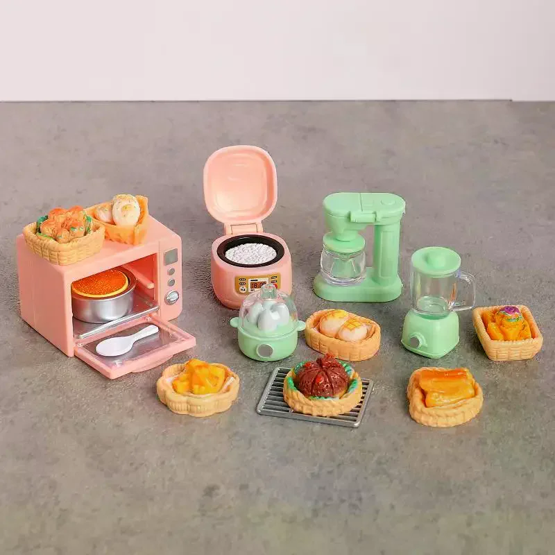 

Новый набор миниатюрных аксессуаров для кукол: хлеб, еда для кукольного домика в масштабе 1/12, модель электронной духовки и рисоварки