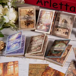 80pcs/lot Memo Pads Material Paper Collection of Antique Paintings Junk Journal Scrapbooking  Retro Background Decoration Paper