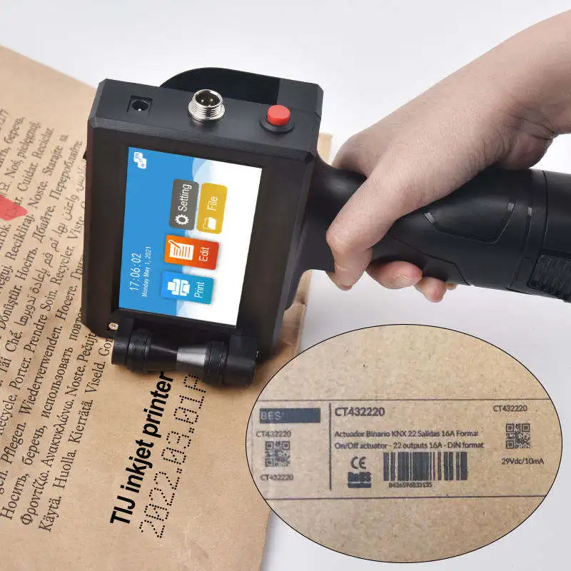 Industrial D20 25.4mm Handheld Inkjet Printer Portable Coder for Large Logo QR Code Batch Printing Fast Dry Hand Jet Machine