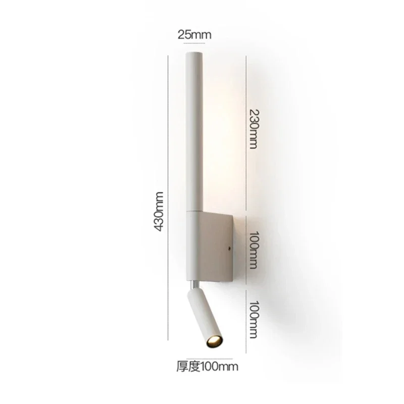 Bedside Wall Light 330 Degree Rotation LED Reading Night Lamp Adjustable With Switch For Hotel Bedroom Indoor Decor Lighting