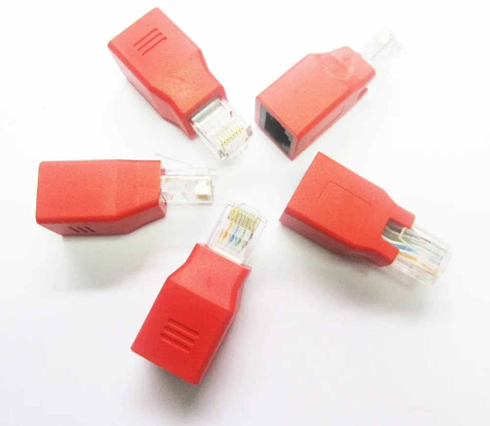 Conector Ethernet de red RJ45 Adaptador de cable macho a hembra Conexión inversa