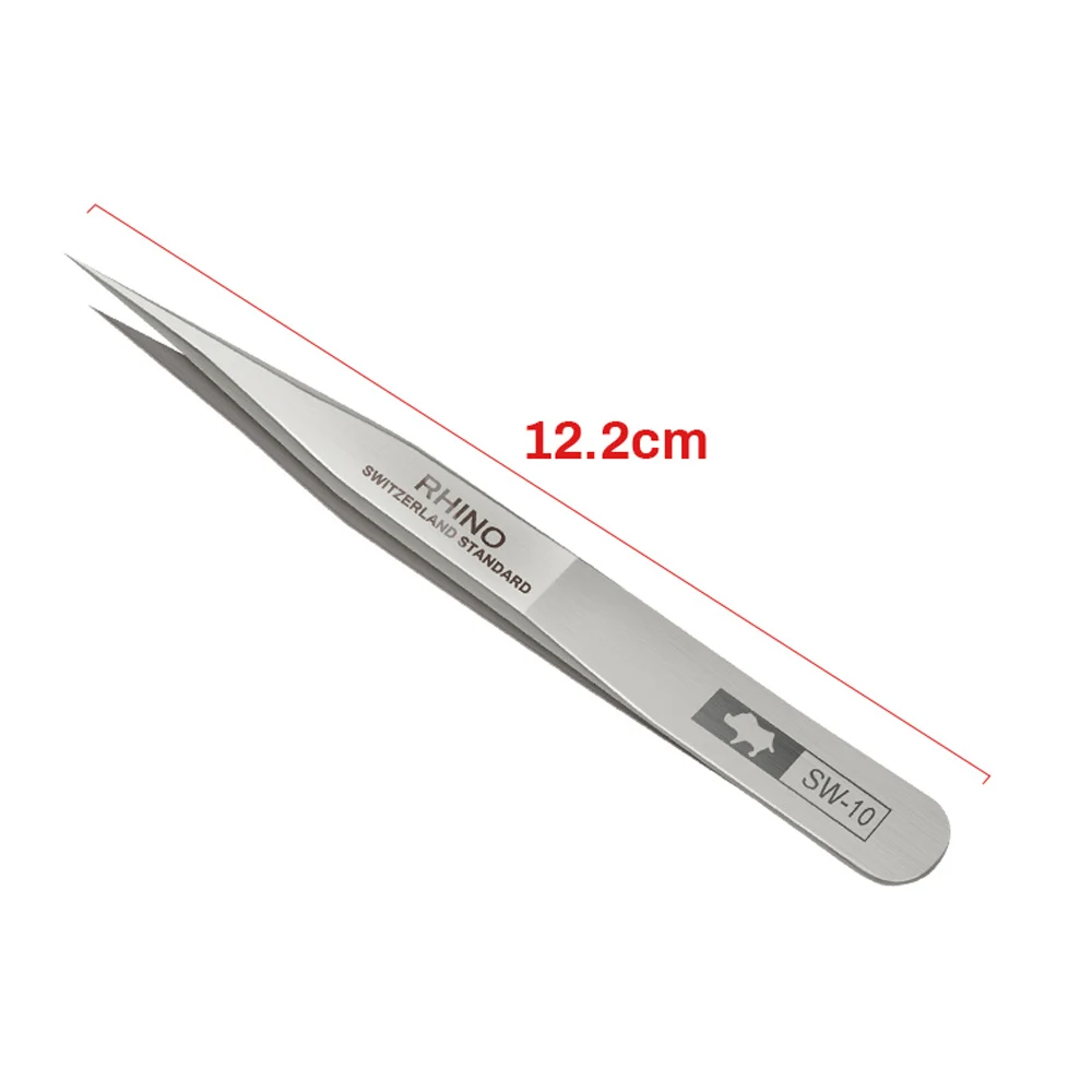 Anti-Magnetic Anti-Acid Super Hard RHINO SW Tweezers Set Switzerland Standard Special Tip Precision Forceps For Repairing Tools