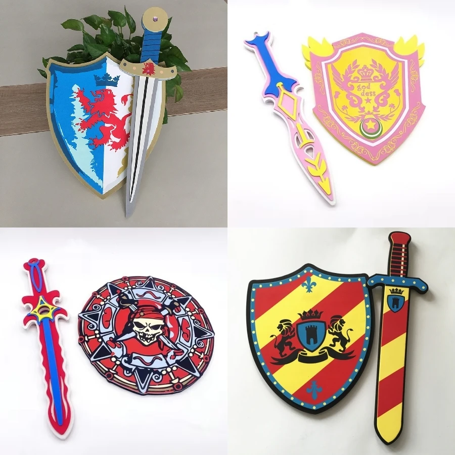 Anime Pirate Series Cosplay Foam Swords and Shields, Medieval Combat Ninja Warrior Weapons Costume Role Play Accessories