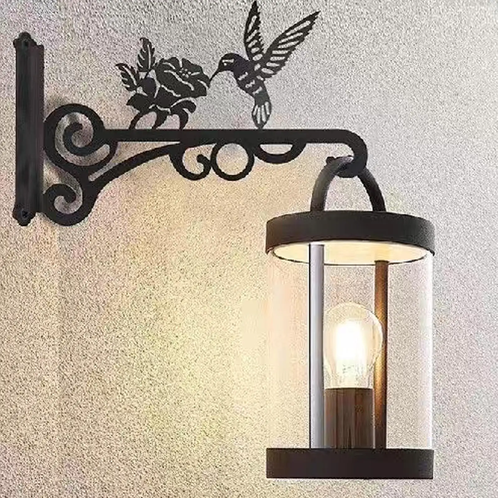 2PCS Metal Garden Hook Bracket Practical Wall Mounted Hummingbird Flower Pot Basket For Outdoor Indoor Hanging Plants Supplies