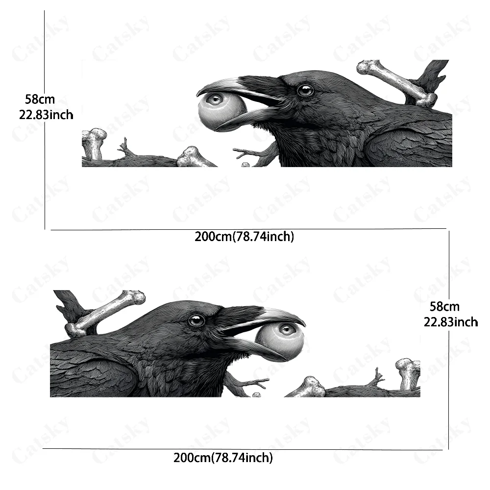 Crow pattern sticker for car body and door side decoration, suitable for all General Motors cars car vinyl wraps