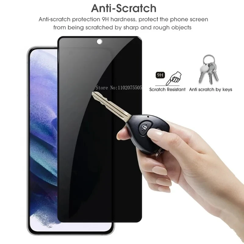 Privacy Tempered Glass For Samsung Galaxy S24 S23 S22 Ultra Anti Spy Screen Protector S21 Plus Note 20 5G Fingerprint Unlock