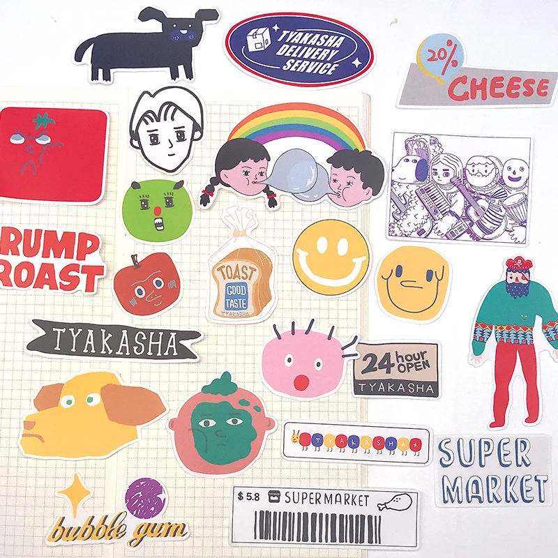 23pcsCreative stickers DIY scrapbooking album junk journal happy planner decorative stickers