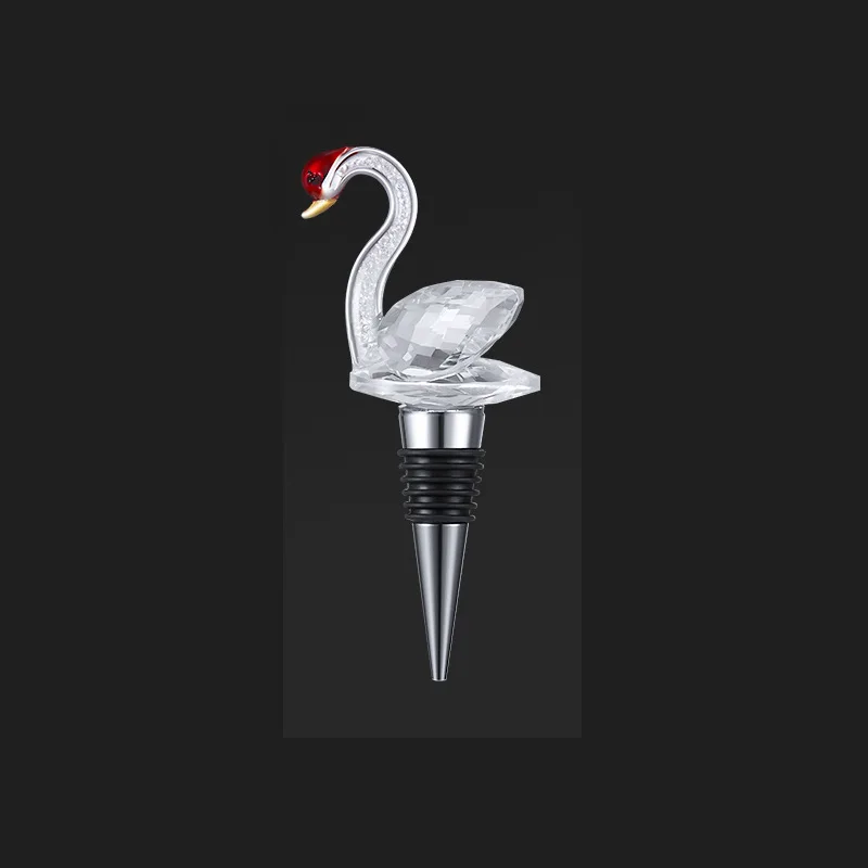 Personality Creative Crystal Wine Bottles Stopper Vacuum Sealed Metal Swan Cocktail Beer Champagne Stopper Wine Cork Bar Tools