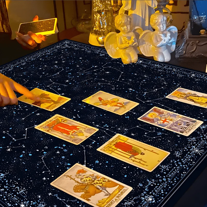 VIKAMA Starry Sky Constellation Tarot Altar Cloth Celestial Witchcraft Divination Mat for Tarot Reading Spiritual Home Decor