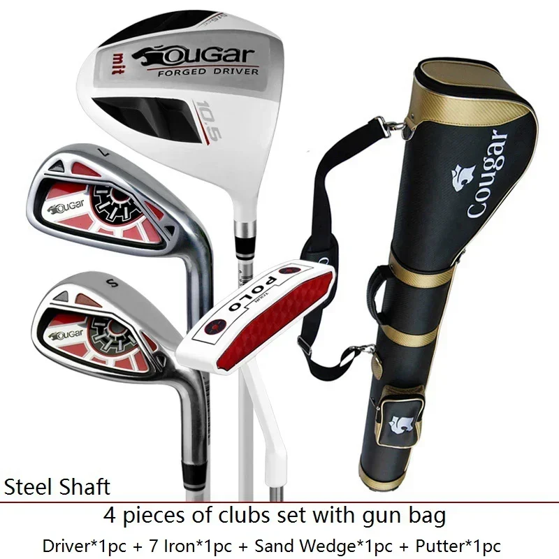 Cougar. MENS golf clubs full set Compelete set Golf driver+wood+irons with bag Clubs carbon and steel shaft R or S free shipping