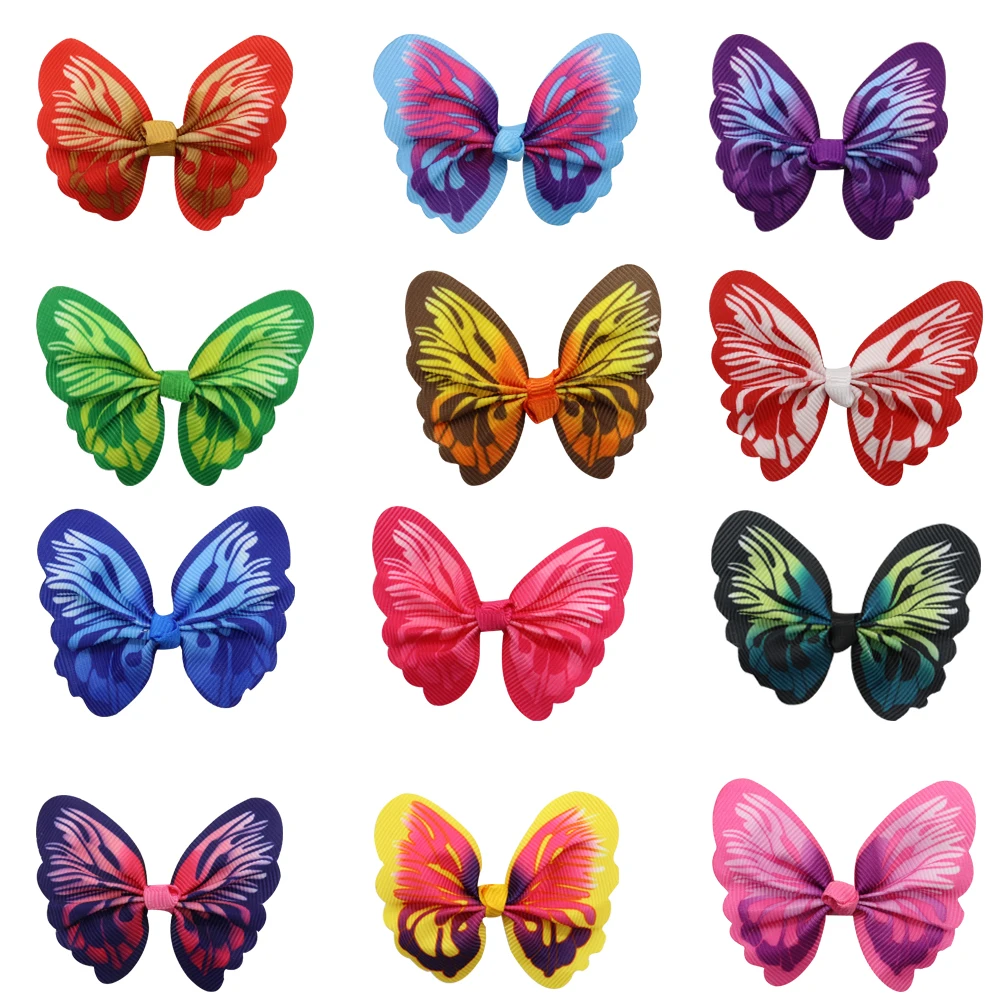 50/100 Pcs Pet Dog Grooming Accessories for Doggy Hair Rubber Bands Accessories Butterfly Style Teddy Malta Hair Bows Grooming