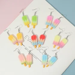 Food Ice Cream Popsicle Drop Earrings for Women Simple Jelly Colored Candy Resin Food Ear Jewelry Trend Creative Accessories