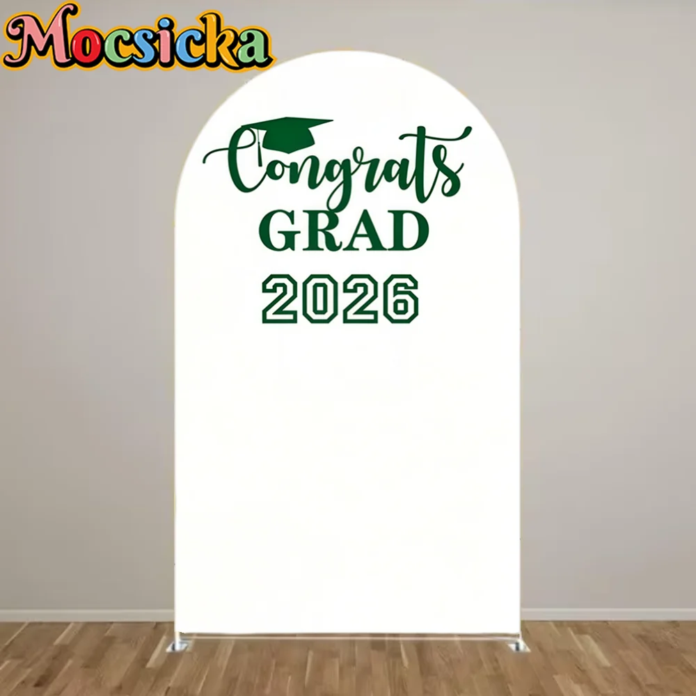 

Custom 2-Sided 2026 Congrats Grad Arch Backdrop Cover Congratulations Grad Cap Graduate Party Baby Shower Decor Background