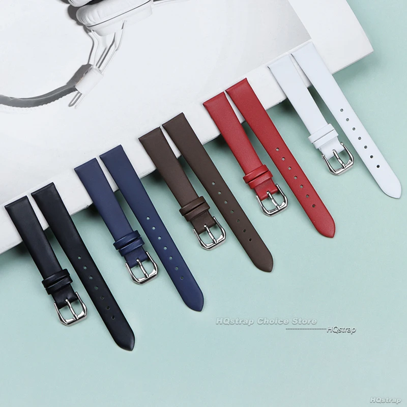 Fashion Genuine Leather Watch Bracelet Women Watchband Wristwatch Mini Band 6mm 8mm 10mm 12mm 13mm 14mm 15mm 16mm 17 Small Strap