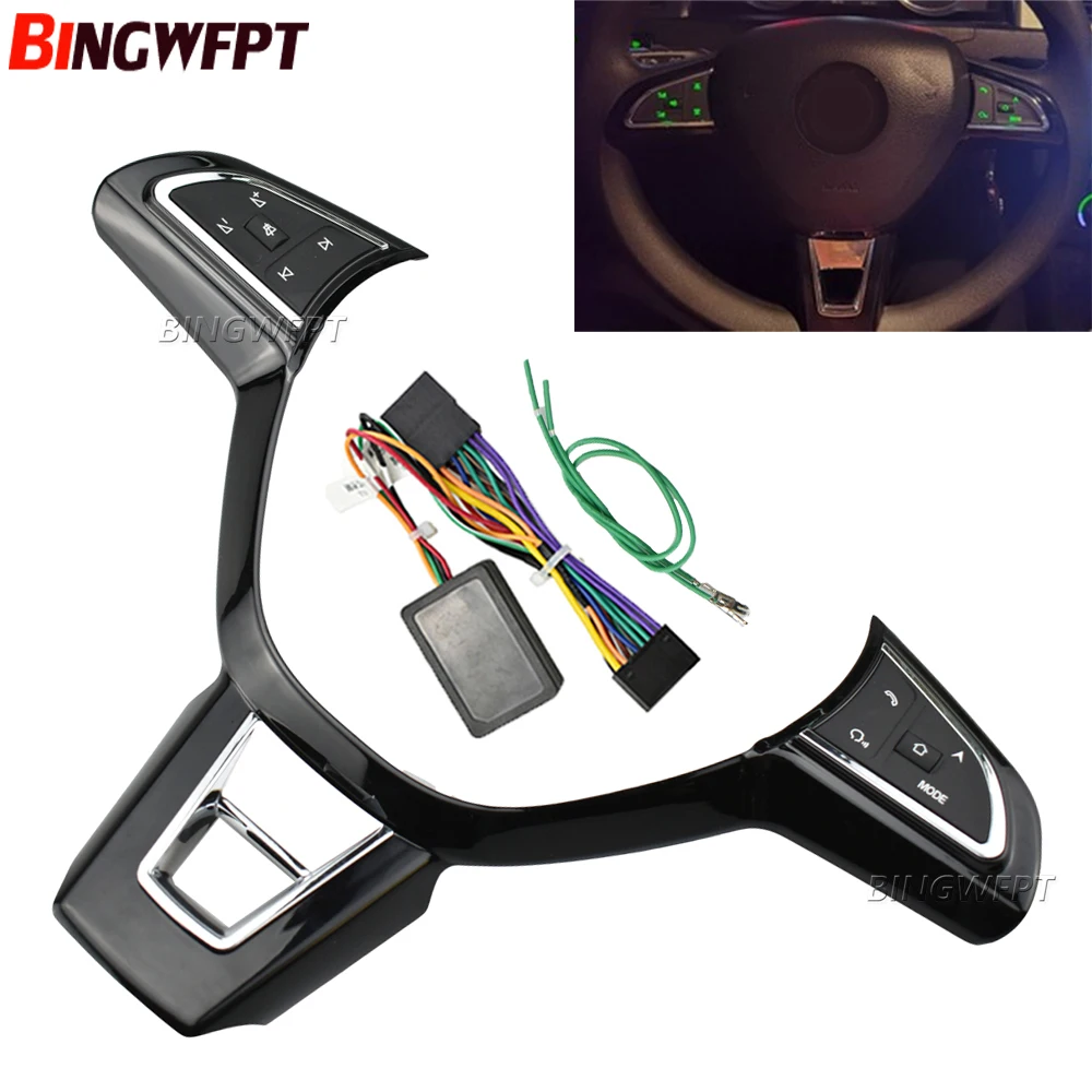 BINGWFPT Multifunction Steering Wheel Control Button Switch Volume Phone Audio FOR OCTIVA  KODIAQ 2017-2019