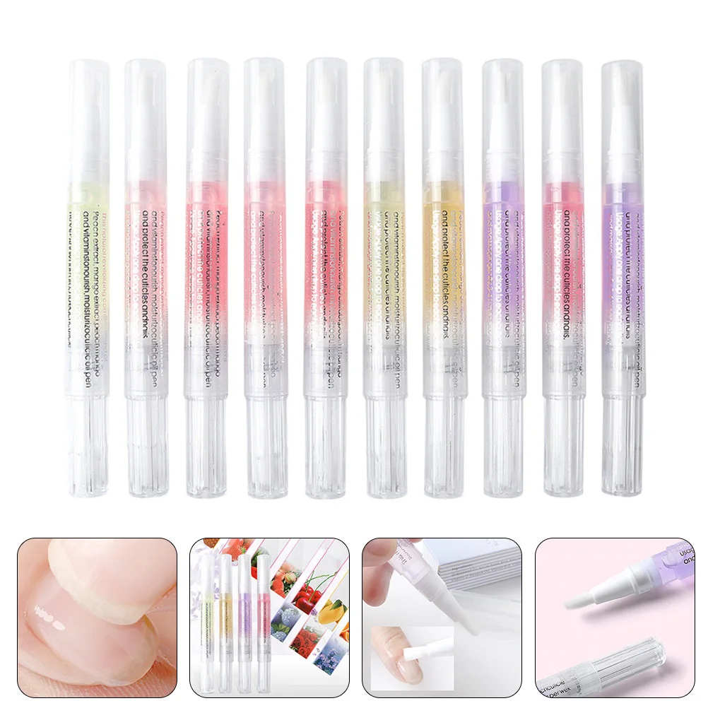 

10Pcs Nail Care Oil Pen Cuticle Moisturizer Softener Nourish Repair Home Manicure Cuticle Oil Pens