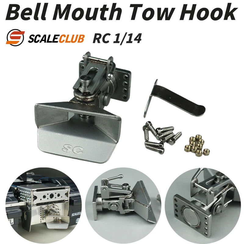 

Scaleclub 1/14 Metal Tail Hook Trailer Hitch for 1/14 Tamiya RC Dump Truck SCANIA 770S R620 VOLVO BENZ Arocs MAN TGX Car Parts