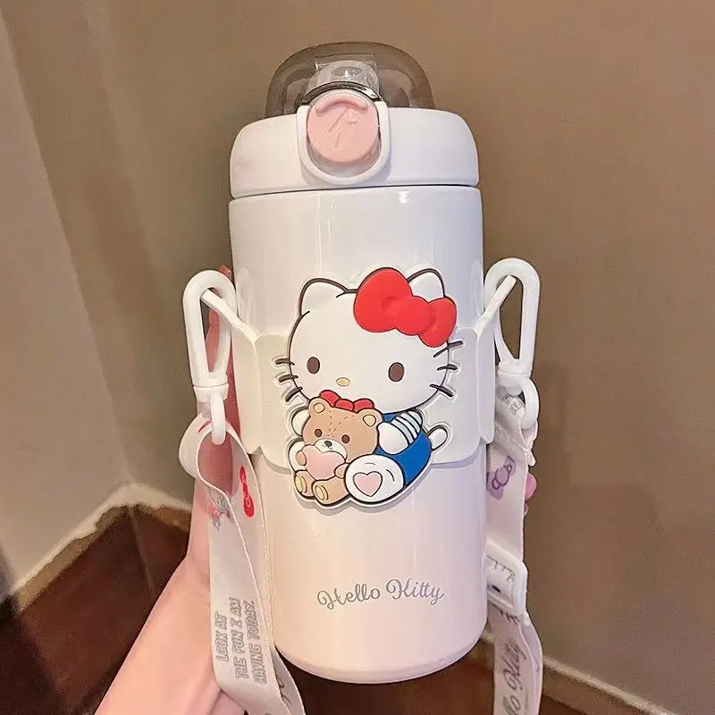 

Sanrio Hello Kitty's изоляционная чашка Kawaii Лидер продаж Kuromi двойная мультяшная соломенная чашка большой емкости новый стиль милый детский подарок