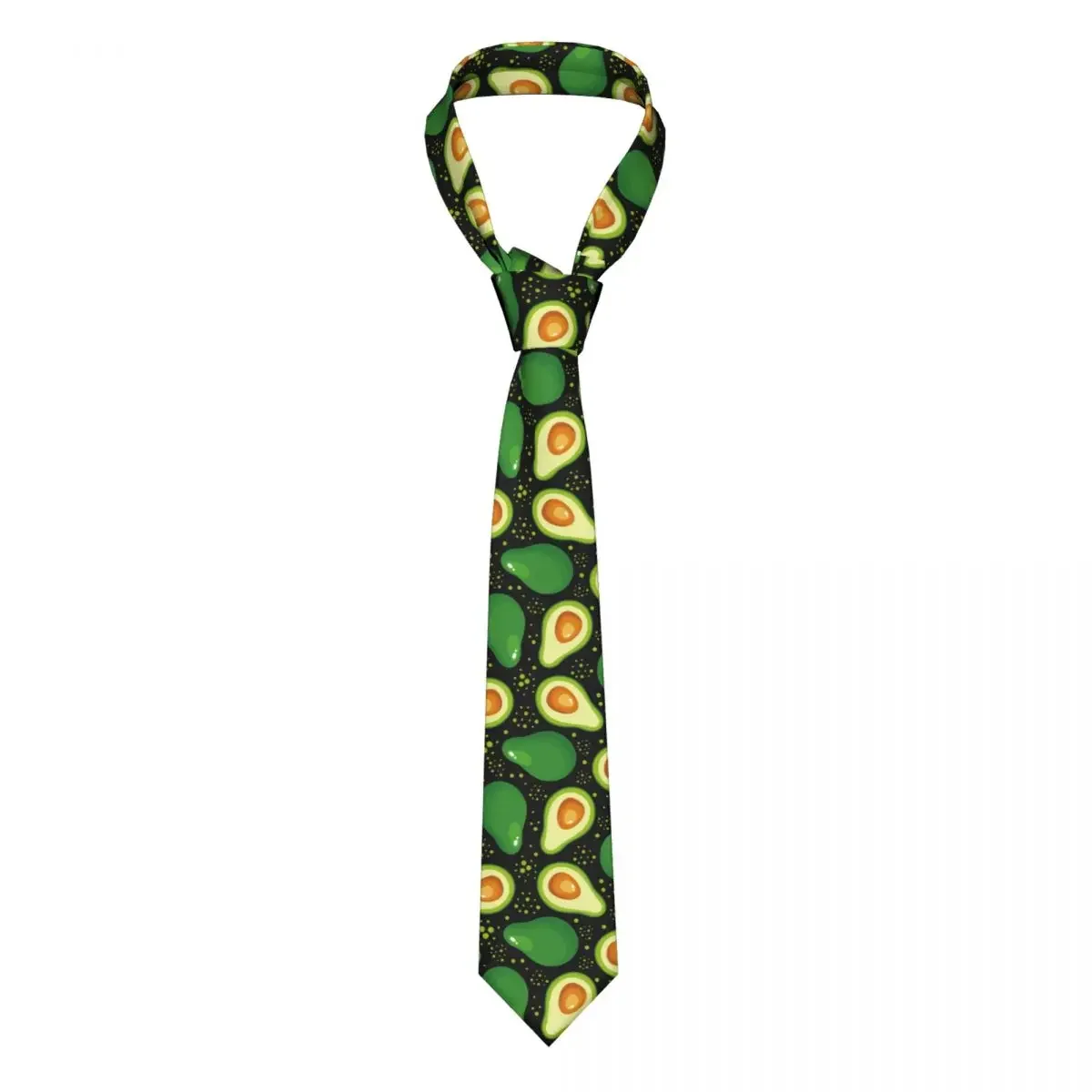 Avocado Cartoon Men Women Necktie Silk Polyester 8 cm Narrow Avocados Lover Neck Tie for Mens Daily Wear Cravat Business