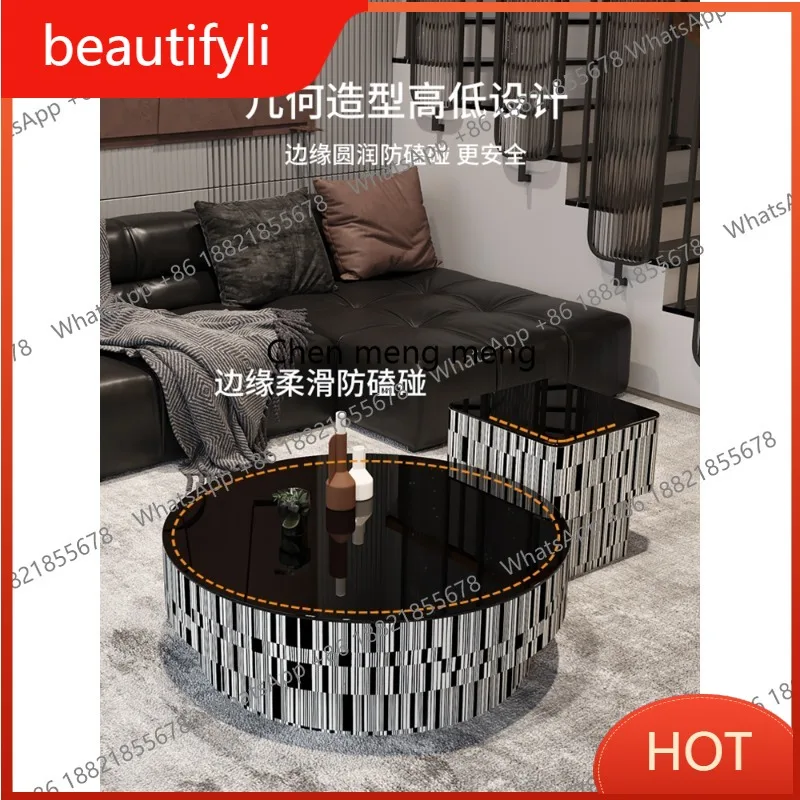 

A139 Living room household coffee table modern simple glass light luxury high-end villa Italian minimalist