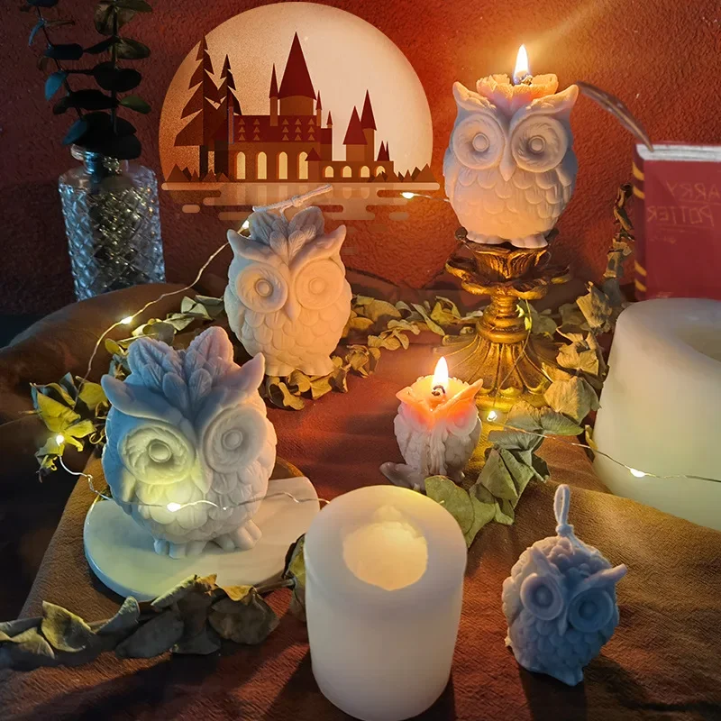 

1PC 3D Owl Candle Molds Silicone Mould for Candle Making DIY Handmade Resin Molds for Plaster Wax Tools Candle Making Supplies