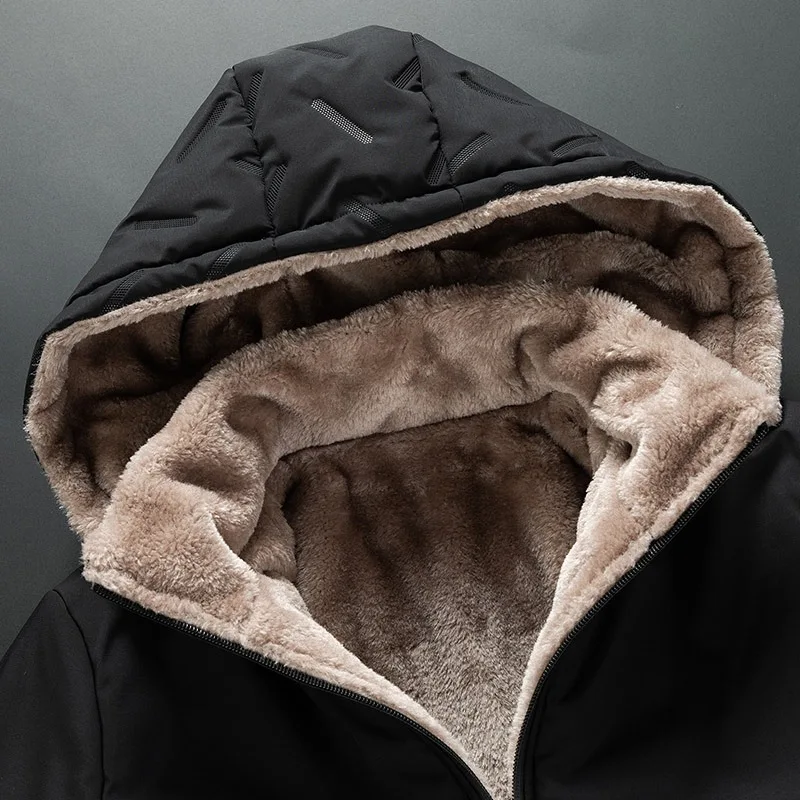 Winter Large-Sized Dad Coat for Men Cotton-Padded Jacket with Fleece Thickened Lambskin Middle-Aged And Elderly Warm Outerwear