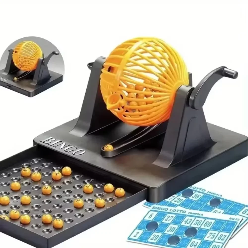 

Party Props Bingo Chips Toys Bingo Game Set Lottery Machine Mini Chips Adault Toys Pretend Play Party Bingo Game Machine