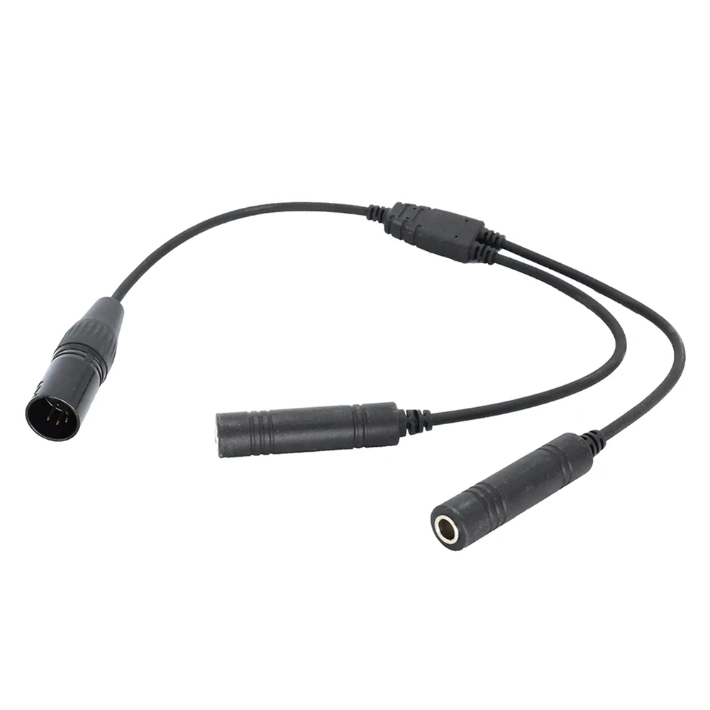 GA Dual Plugs To Airbus 5 Pin XLR Adapter Universal Aviation Headset Connector for Aviation Communication