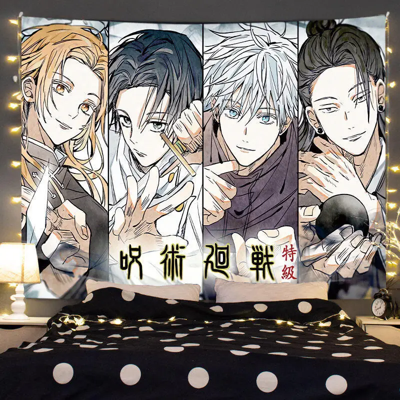 Cosplay Jujutsu Kaisen Gojo Satoru Geto Suguru Okkotsu Yuta Wall Fabric Background Cloth Hanging Scroll Decoration Dormitory