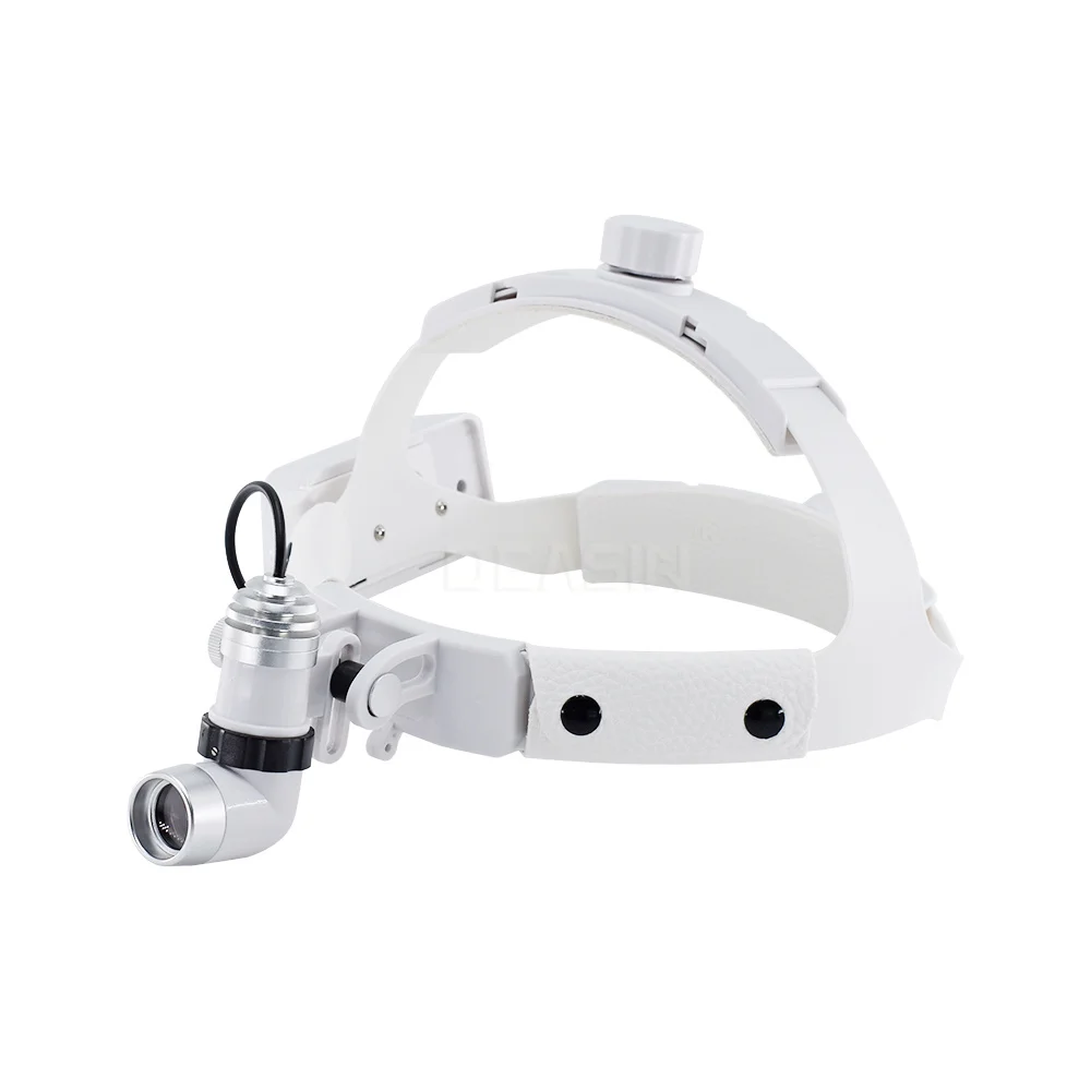 

White Den tal ENT Lamp Binocular Loupes Brightness Spot Adjustable dent istry Lab Headlamp 5W LED Head Light Surgical Headlight