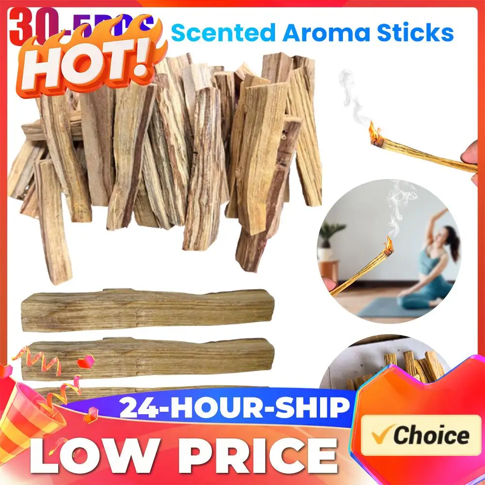 Palo Santo Wooden Aroma Diffuser Stick Purifying Healing Stress Relief Natural Crude Wood Strips for Home Living Room Office