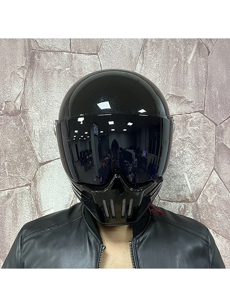 Full Face Motorycle Helmet Moto Retro Helmet Men Motorbike Riding Motocross Vintage Full Face Helmets Capacete Moto For Adults