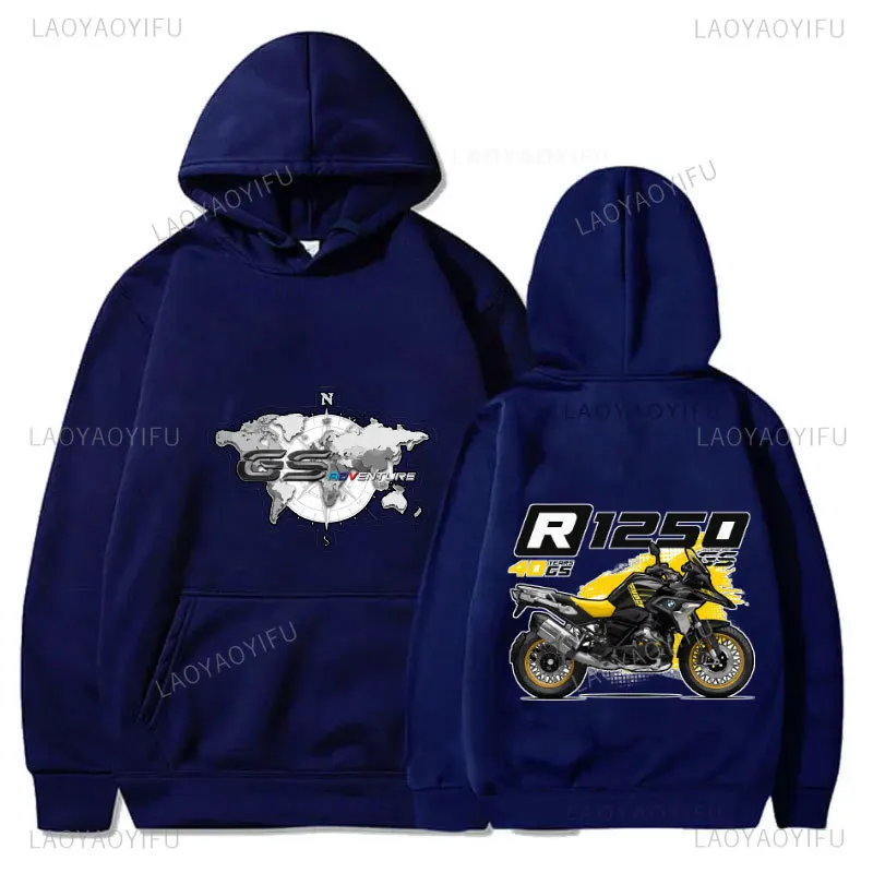 R1200 R1250 Gs Hoodie Cotton Long Sleeve Motorcycles Big Trail Moto Motorbike Adventure Bikers Motoarte Motorsport Hoodies